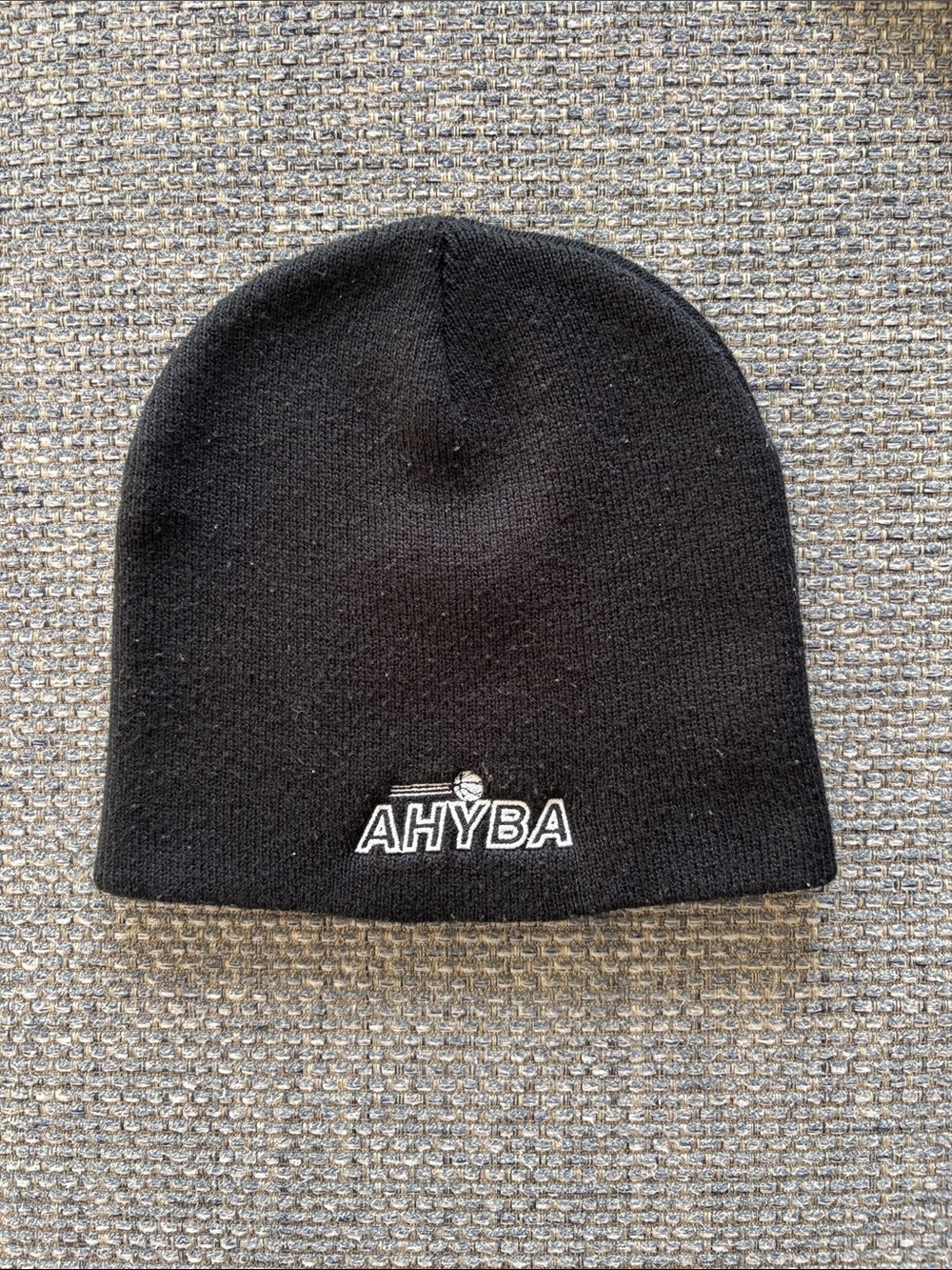 Black Knit Youth Basketball League Beanie Hat